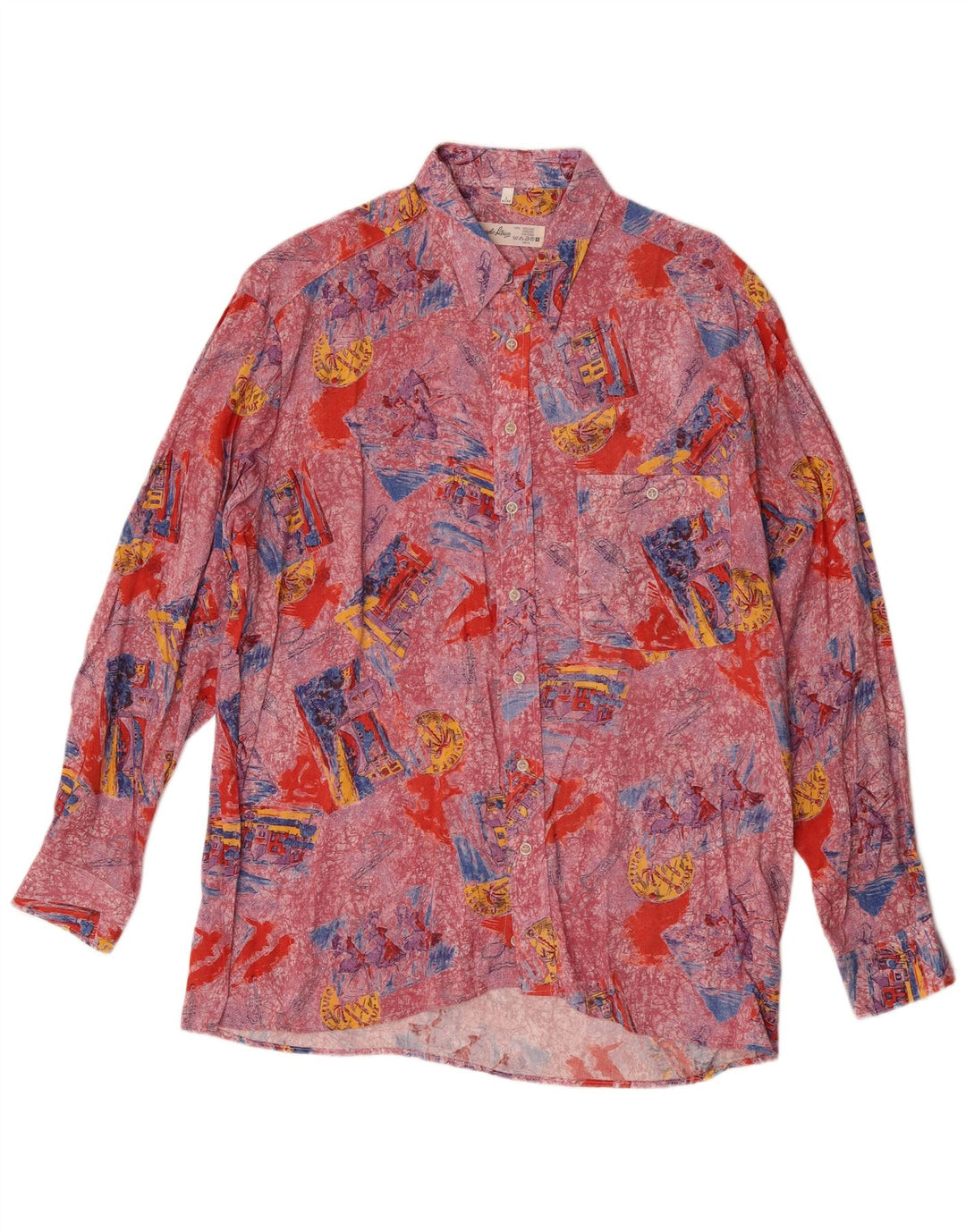 Angelo Litrico Camisa gráfica para hombre talla 41/42 grande viscosa multicolor