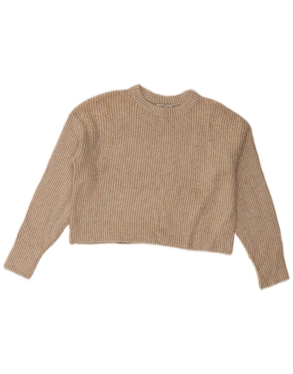 Topshop Suéter tipo jersey con cuello redondo y corte extragrande para mujer UK 6 XS Beige