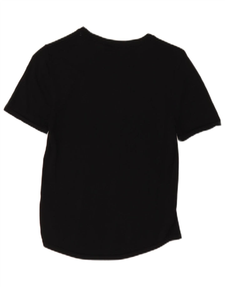 Zara Camiseta Mujer Top UK 40 Medium Viscosa Negra