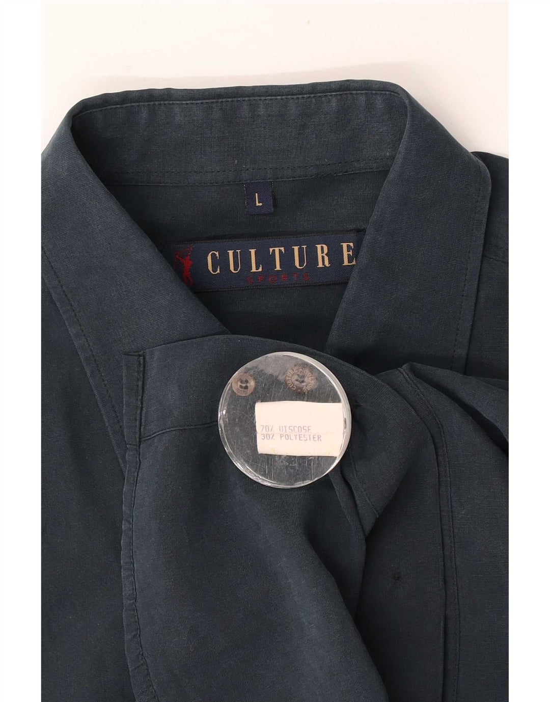 Camisa vintage para hombre grande viscosa azul marino