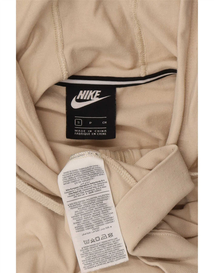 Nike Sudadera con capucha de gran tamaño con cremallera para mujer UK 10 Small Beige Poliéster