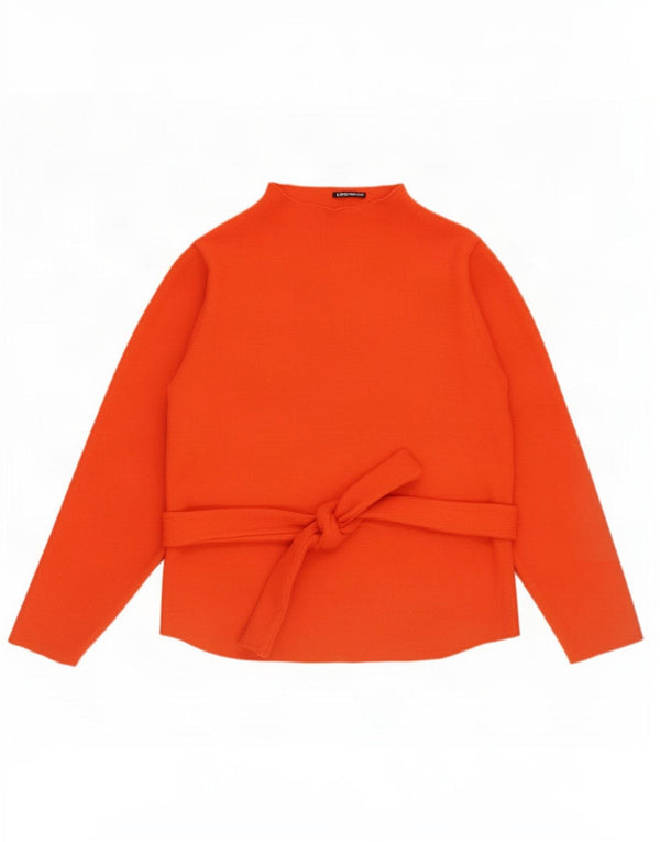 Zara Mujer Suéter De Cuello Alto De Gran Tamaño UK 10 Small Naranja