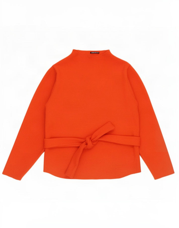 Zara Mujer Suéter De Cuello Alto De Gran Tamaño UK 10 Small Naranja