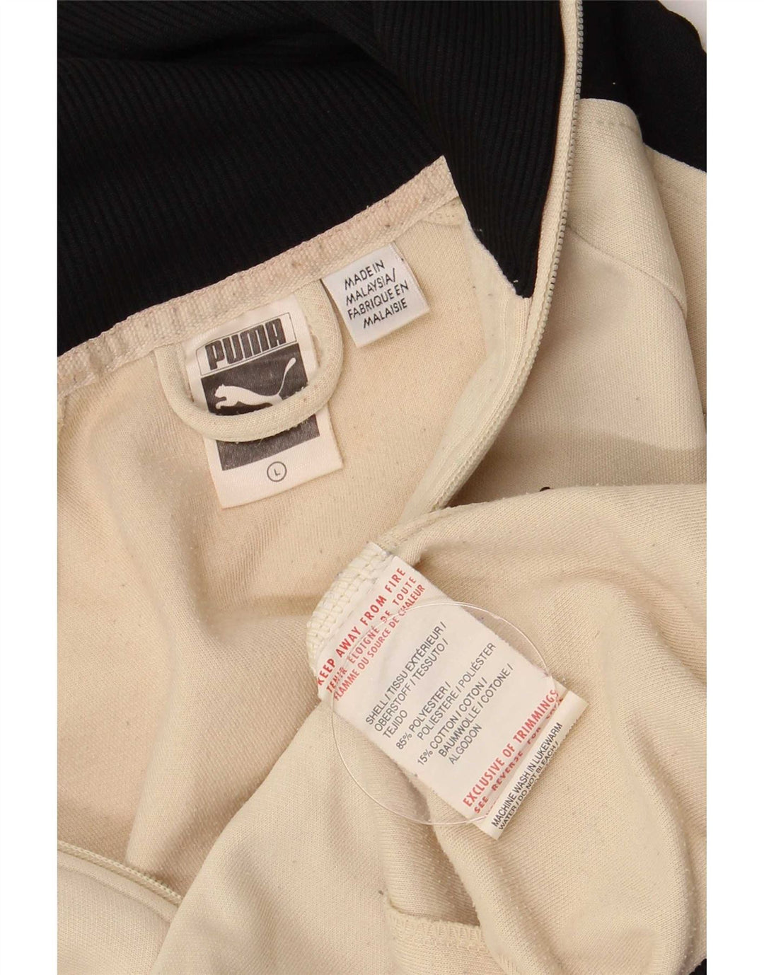 Puma Hombre Chándal Top Chaqueta Grande Beige Colorblock Poliéster
