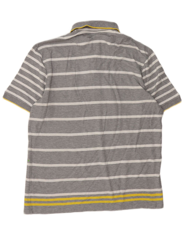 Hugo Boss Polo de ajuste moderno para hombre 2XL Algodón a rayas gris