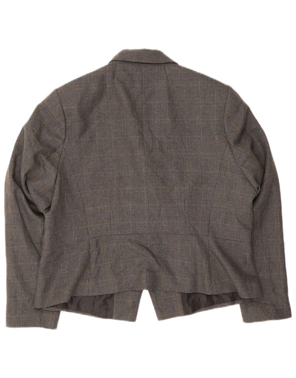 Marks & Spencer Chaqueta tipo blazer con 1 botón para mujer UK 40 XL Poliéster a cuadros gris