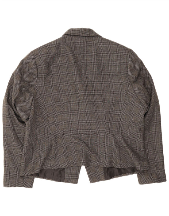 Marks & Spencer Chaqueta tipo blazer con 1 botón para mujer UK 40 XL Poliéster a cuadros gris
