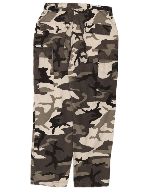 Pantalones cargo rectos vintage para hombre W32 L31 Algodón de camuflaje gris