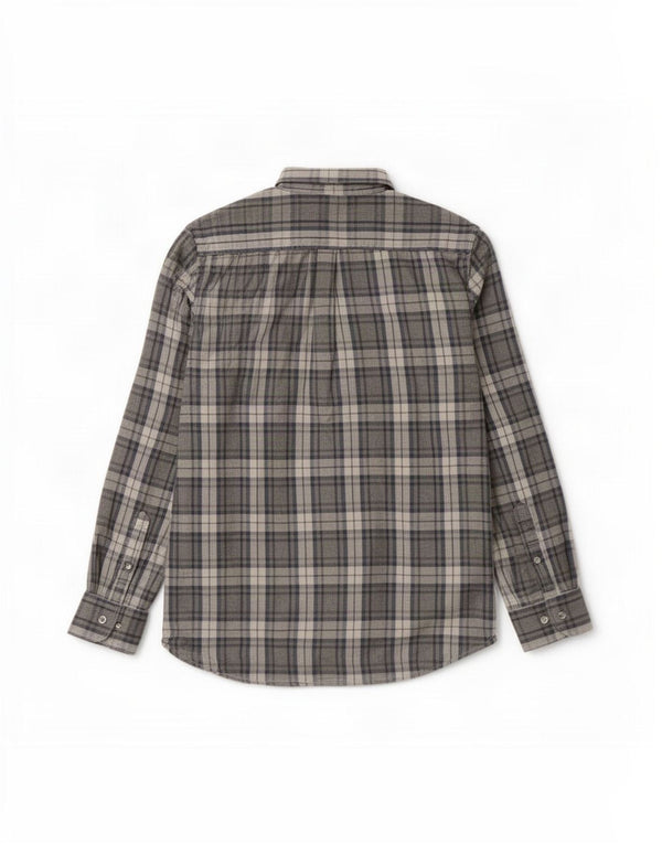 Dack's Camisa de franela de ajuste regular para hombre XL Algodón a cuadros gris