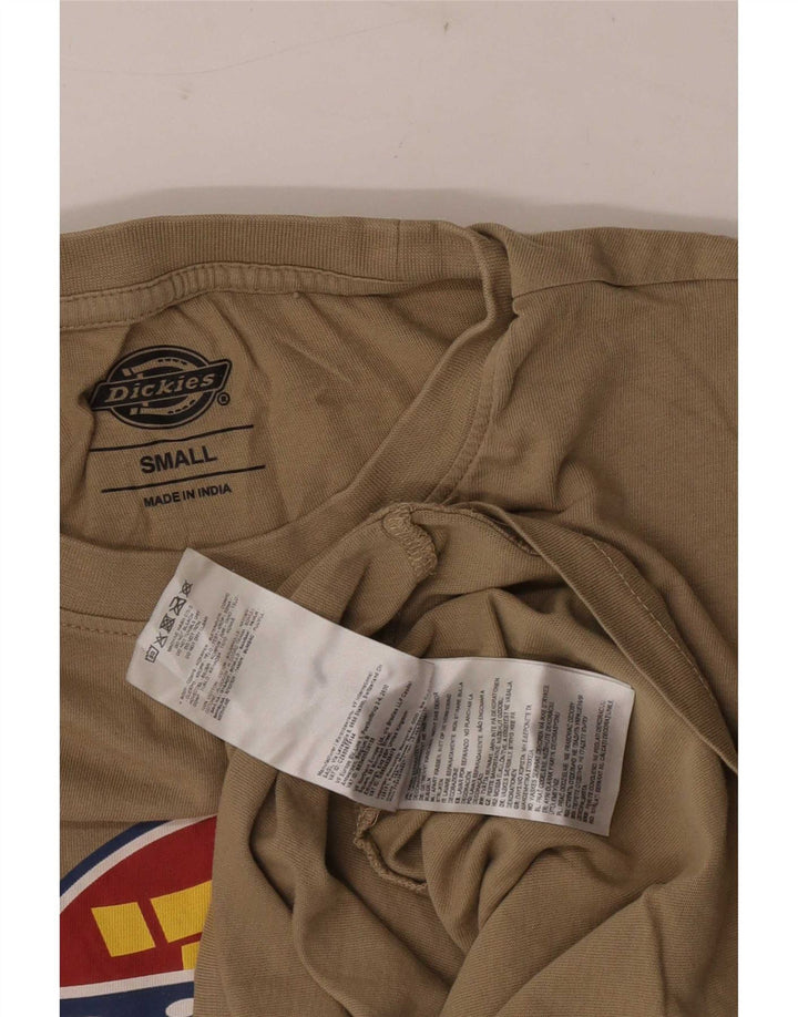 Dickies Hombre Camiseta Gráfica Top Small Algodón Beige
