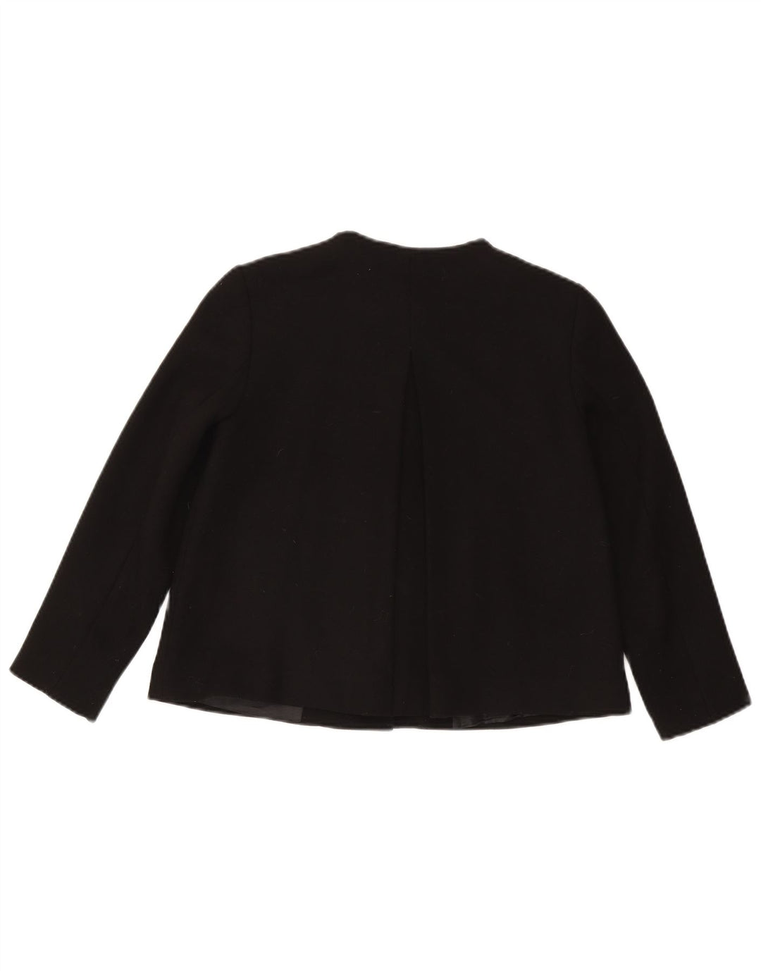 Zara Mujer Crop 1 Botón Blazer Chaqueta UK 6 XS Acetato Negro