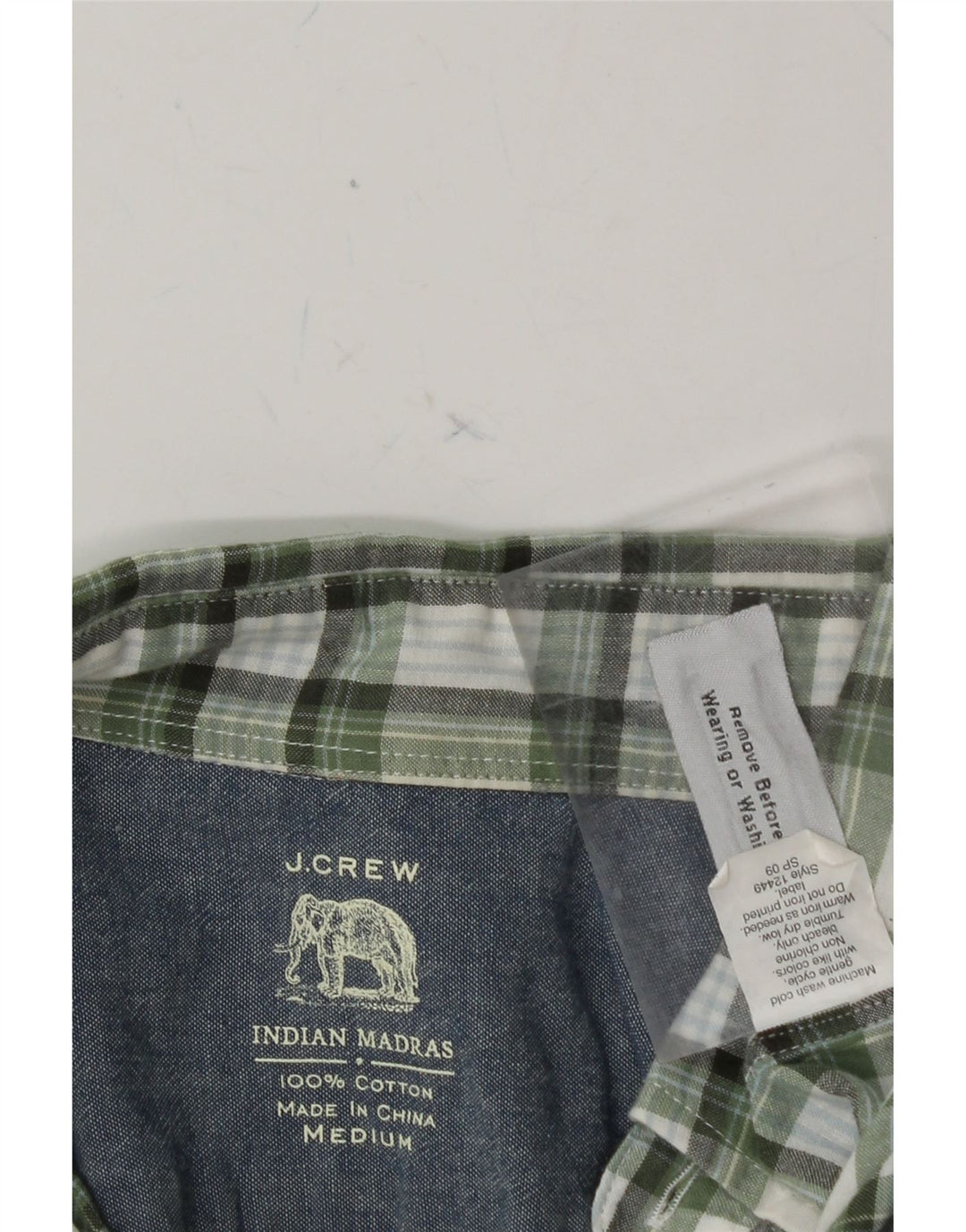 J. CREW Mens Shirt Medium Green Check Cotton Vintage J. Crew and Second-Hand J. Crew from Messina Hembry 