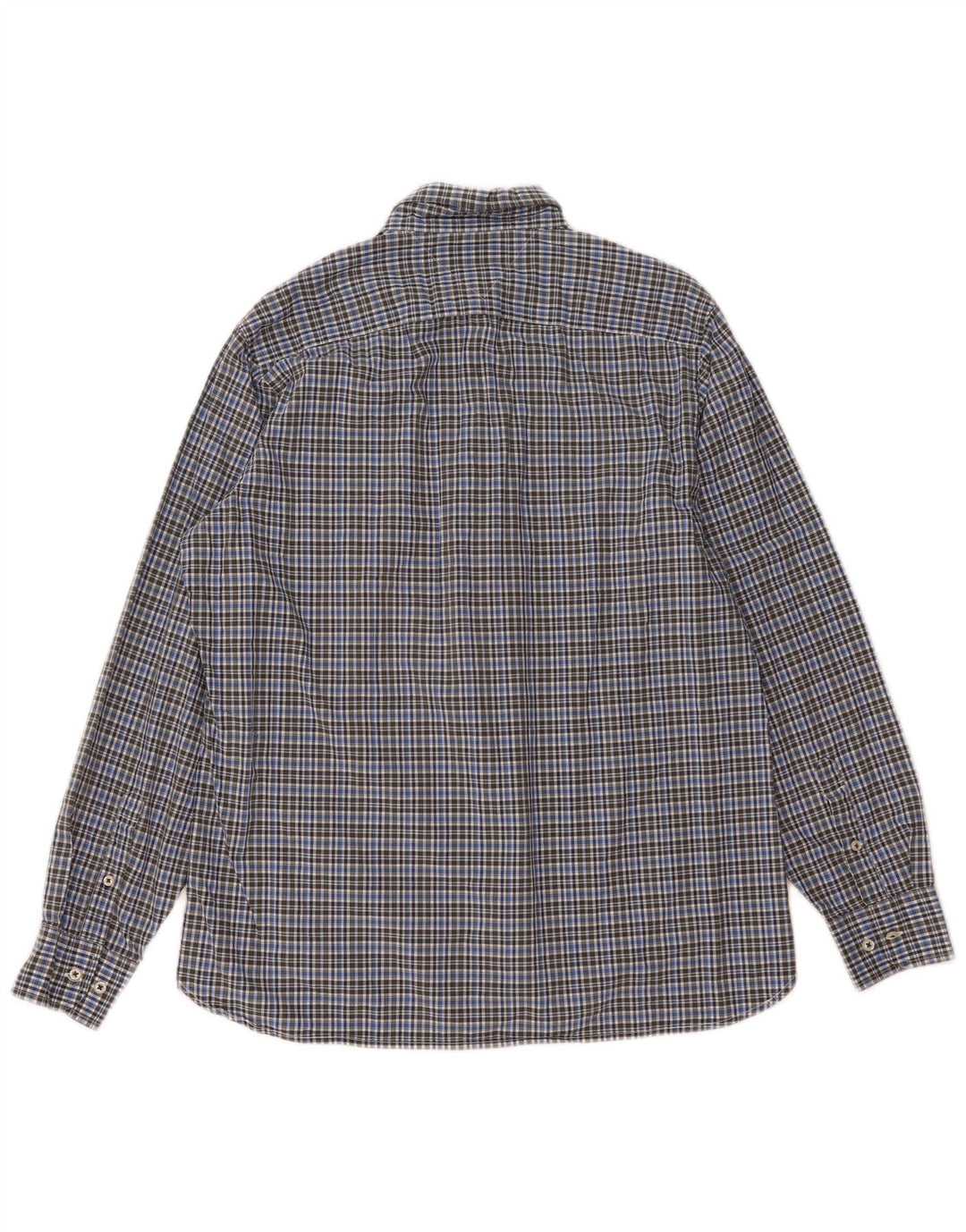 Camisa Tommy Hilfiger de corte personalizado para hombre, algodón a cuadros azules grandes