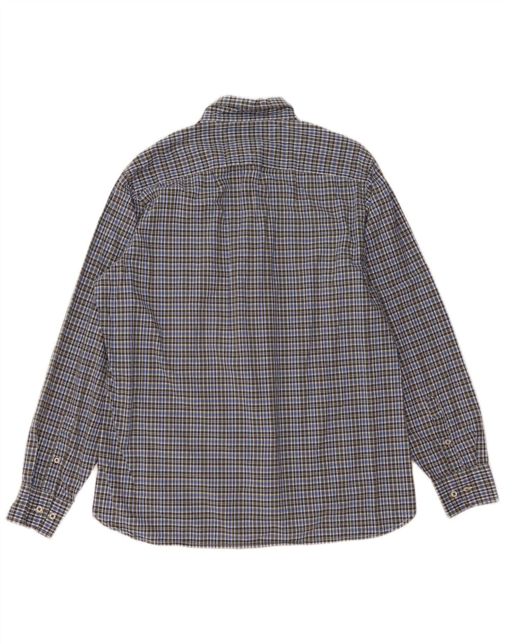 Camisa Tommy Hilfiger de corte personalizado para hombre, algodón a cuadros azules grandes