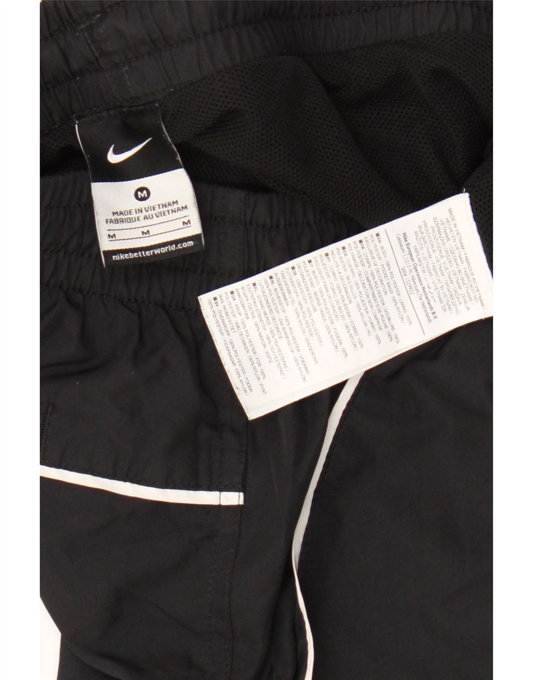 Nike Pantalones cortos deportivos con gráficos para hombre, poliéster negro mediano