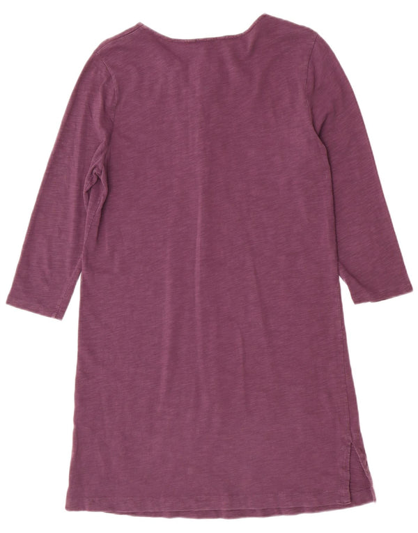 Boden Vestido recto de manga 3/4 para mujer UK 40 Pequeño algodón moteado morado