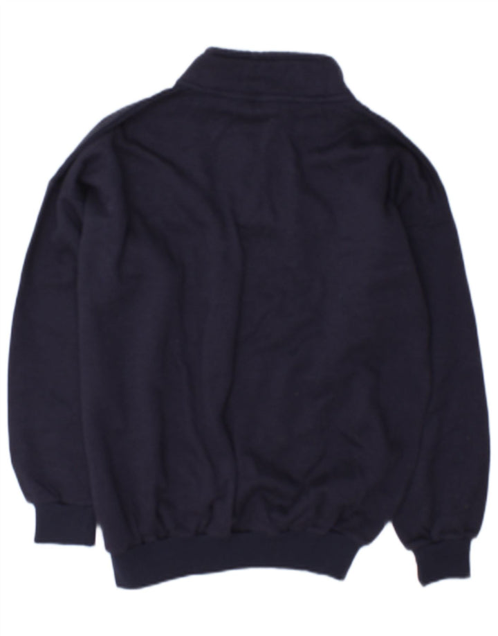 Vintage mujer sudadera jumper Reino Unido 14 algodón azul marino medio