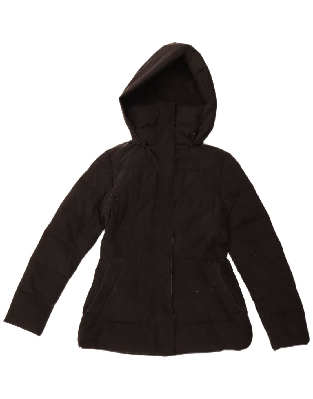 Aspesi Chaqueta acolchada con capucha para mujer UK 10 Small Poliéster negro