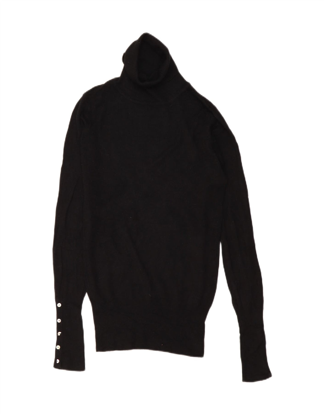 Zara - Jersey con cuello vuelto para mujer, talla 40, talla pequeña, rayón negro