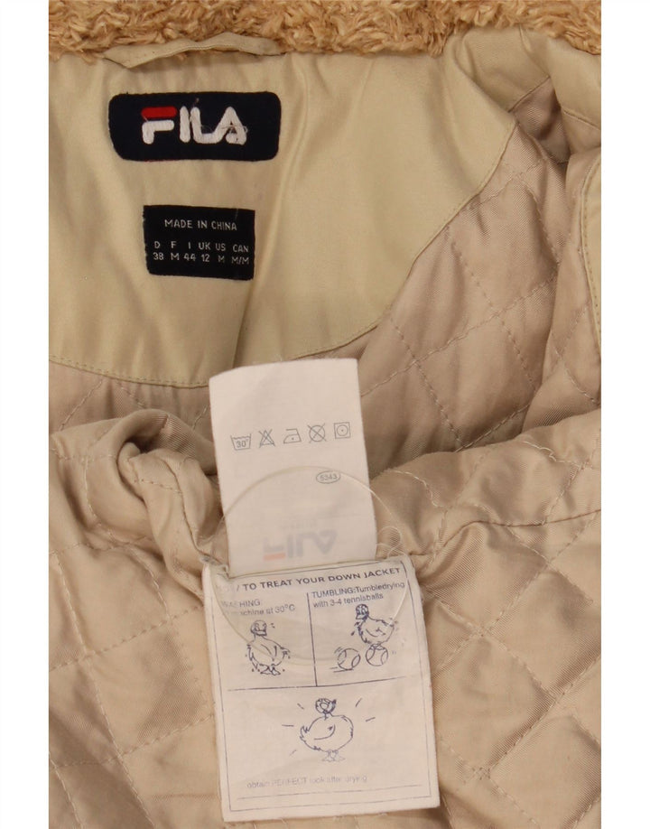 Fila Chaqueta cortavientos con capucha para mujer UK 12 Poliéster beige medio