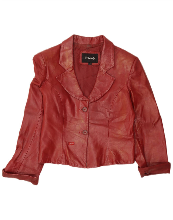 Viventy - Chaqueta tipo blazer corta con 2 botones para mujer, talla 40, color burdeos