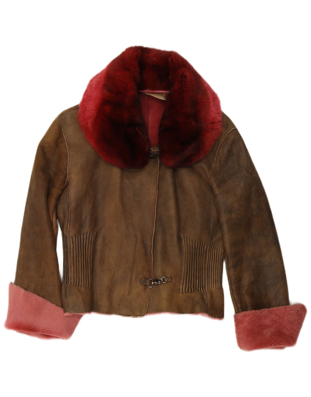 ERMANNO SCERVINO Chaqueta de cuero para mujer IT 42 Cuero marrón medio