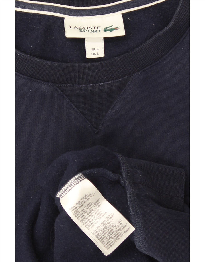Lacoste Sudadera para hombre Jumper Talla 5 Grande Azul marino Algodón