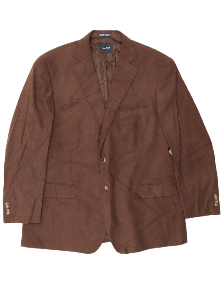 NAUTICA Chaqueta tipo blazer de 2 botones para hombre UK 42 XL Marrón