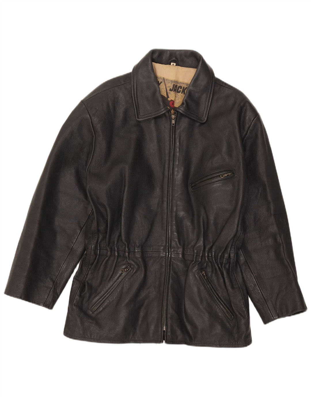 Fly Chaqueta de cuero para mujer UK 44 Cuero negro mediano