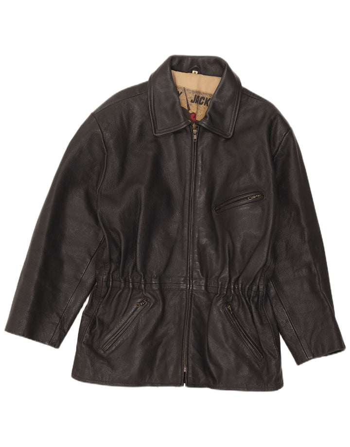 Fly Chaqueta de cuero para mujer UK 44 Cuero negro mediano