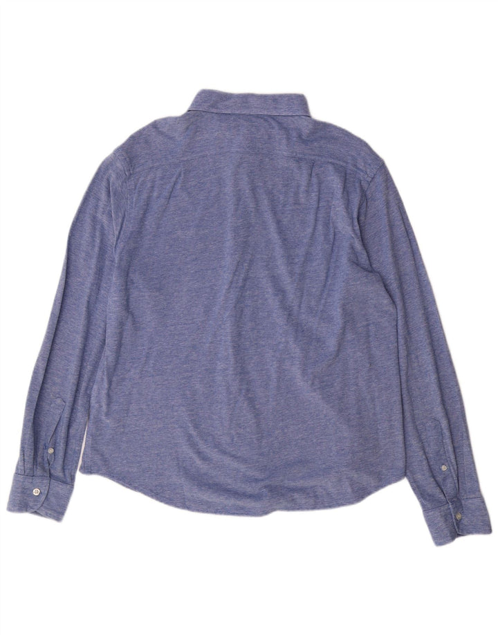 Camisa Carrera Hombre XL Algodón Moteado Azul