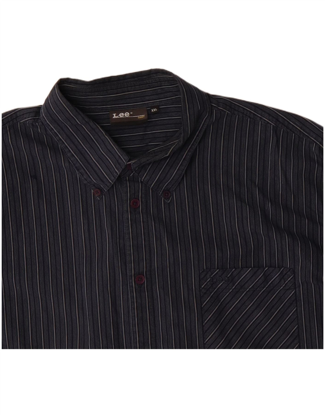 Camisa Lee para hombre 2XL Algodón a rayas azul marino