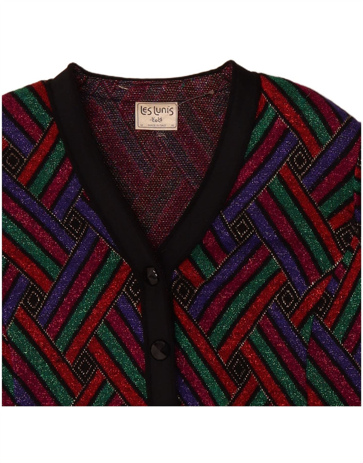 LES LUNIS Womens 4 Button Blazer Jacket IT 52 2XL Multicoloured Geometric