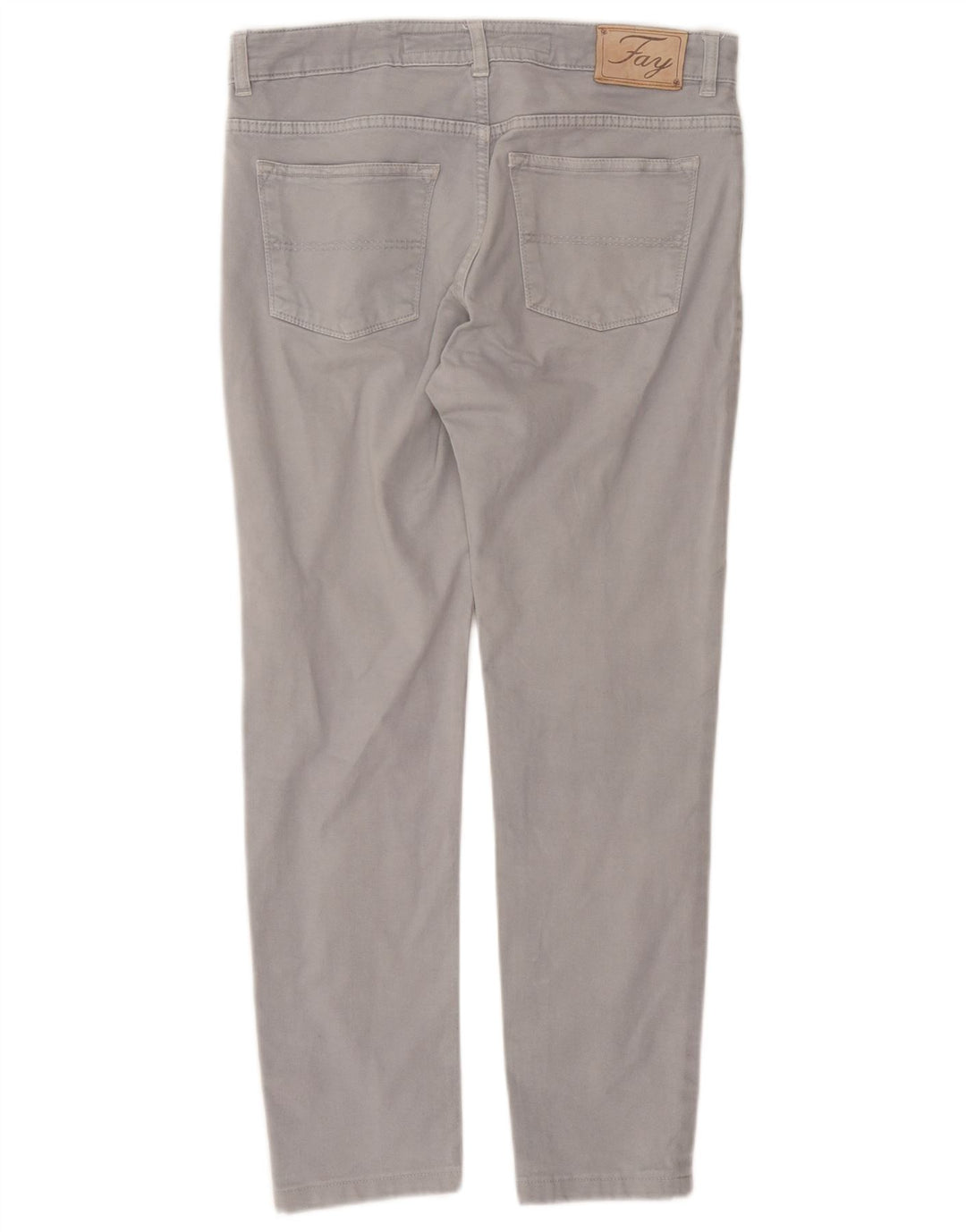 FAY Pantalones informales ajustados para hombre W32 L27 Algodón gris
