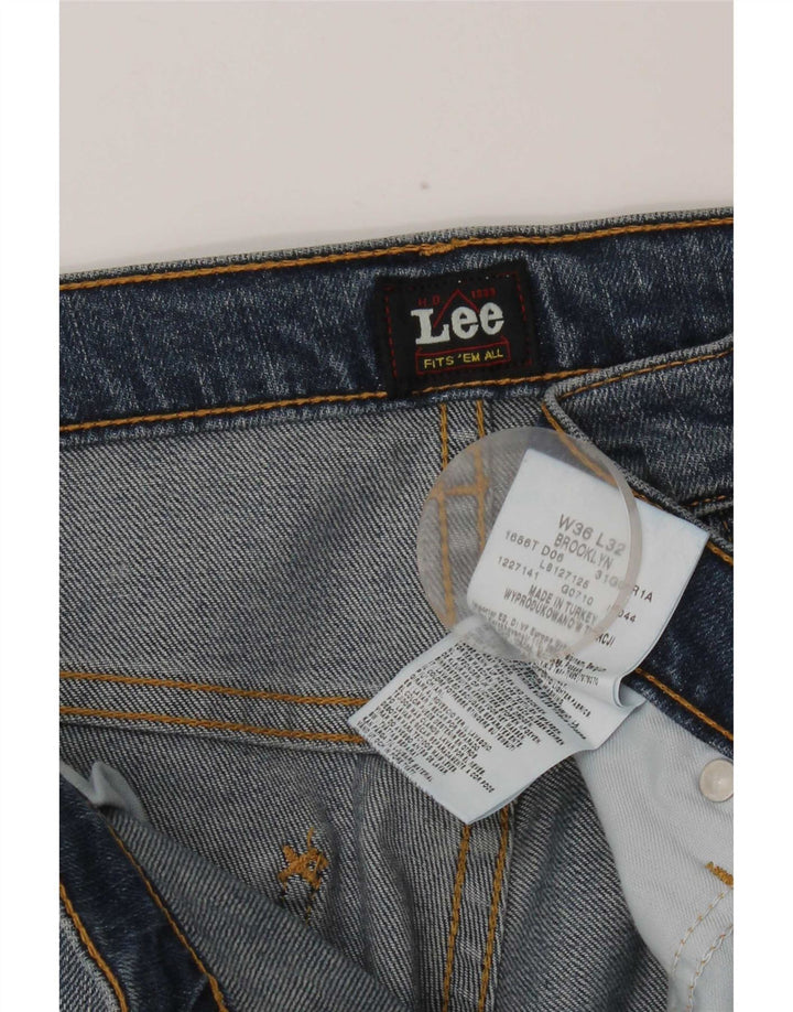 Lee Vaqueros Rectos Brooklyn Para Hombre W36 L32 Algodón Azul