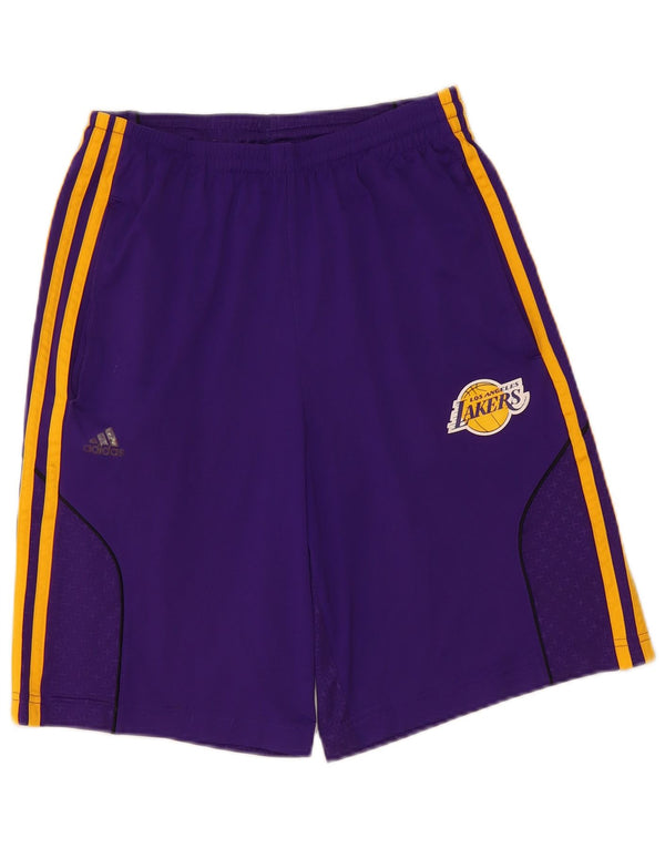 Adidas Pantalones cortos deportivos para niños Los Angeles Lakers 13-14 años Morado Poliéster