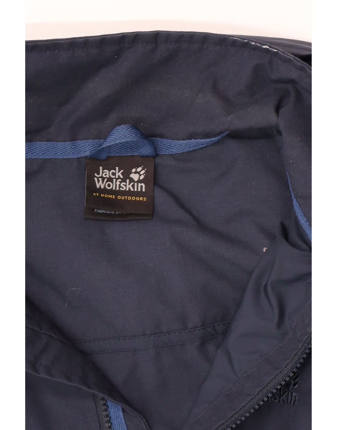 Jack Wolfskin Chaqueta cortavientos con capucha para mujer UK 12 Medium Azul marino