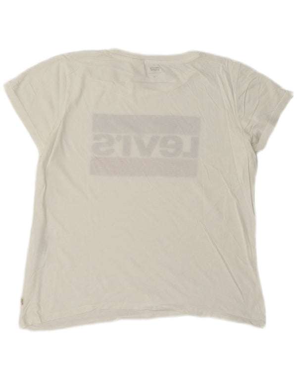 Levi's - Camiseta gráfica para mujer, talla 40, talla mediana, color blanco