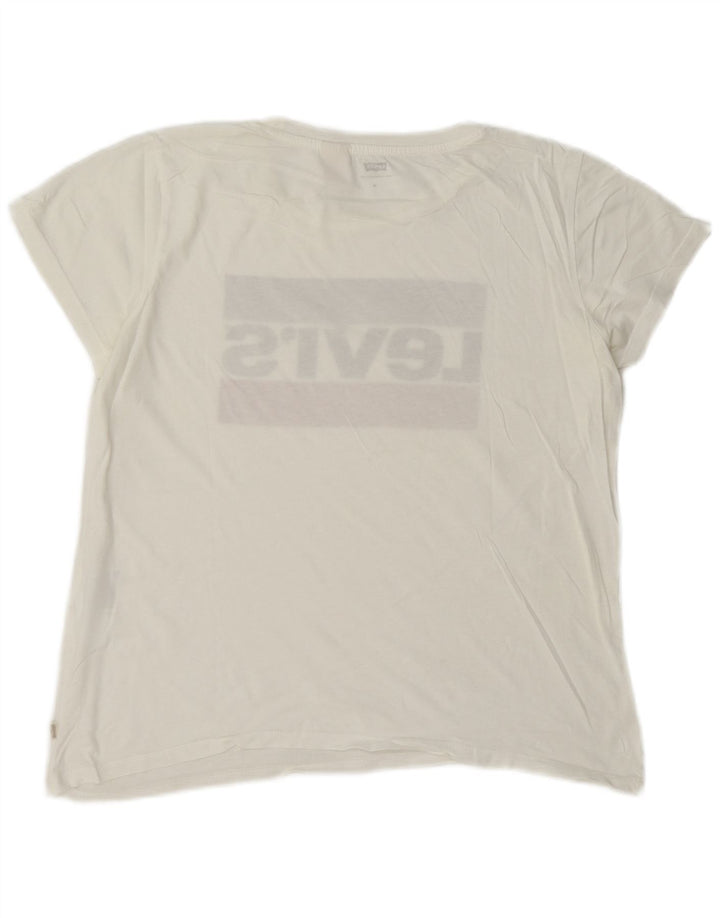 Levi's - Camiseta gráfica para mujer, talla 40, talla mediana, color blanco