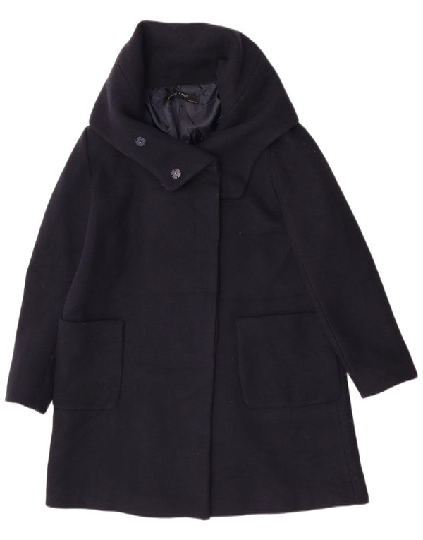 Zara Mujer Abrigo UK 40 XL Acrílico Azul Marino