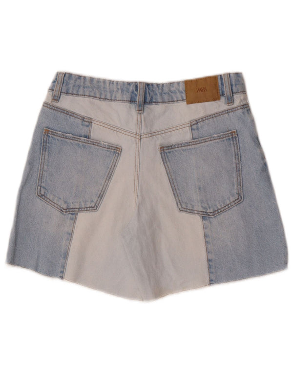 Zara Shorts Vaqueros Niña 11-12 Años W26 Algodón Color Block Azul