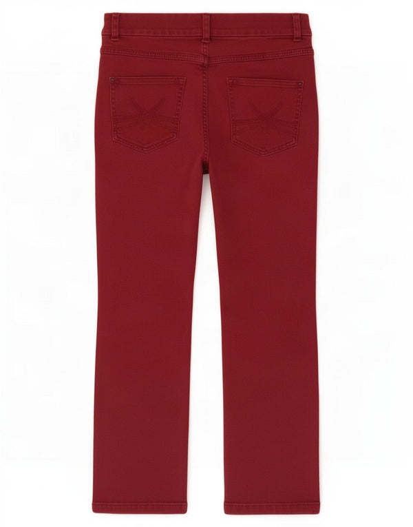 Marks & Spencer Vaqueros rectos para mujer UK 12 Medium W30 L26 Algodón burdeos