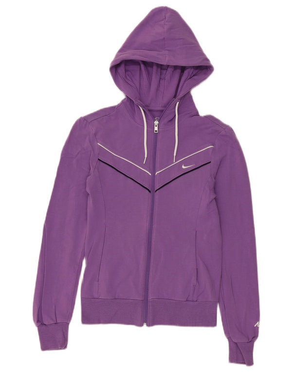 Nike Sudadera con capucha y cremallera para mujer UK 4/6 XS Algodón morado