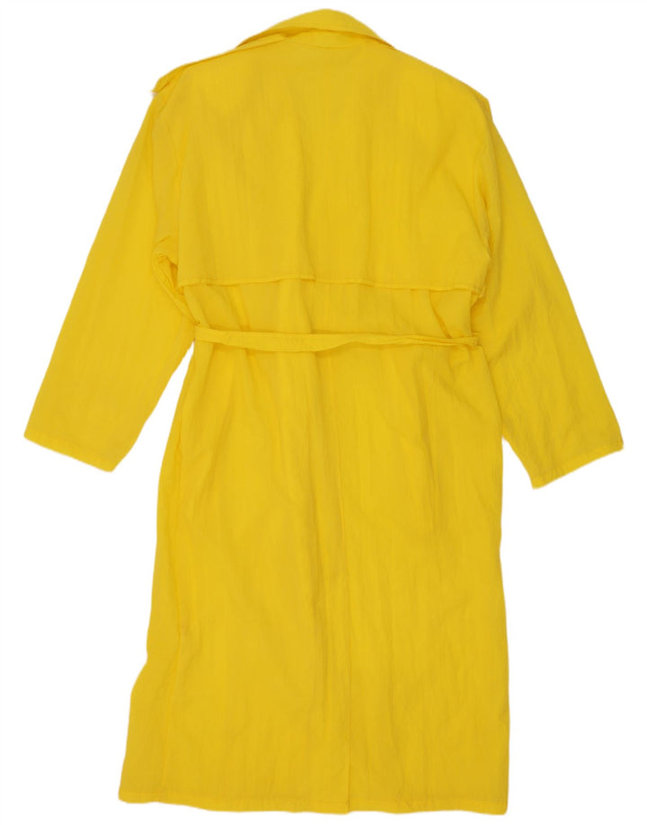 Vintage mujer gabardina Reino Unido 14 amarillo medio