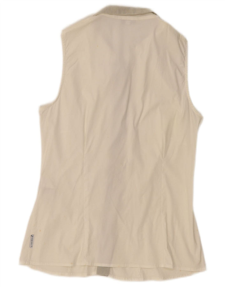 Armani Jeans Blusa sin mangas para mujer EU 42 Mediano Blanco Rayas