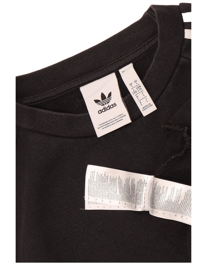 ADIDAS Hombre Sudadera Jumper Grande Algodón Negro