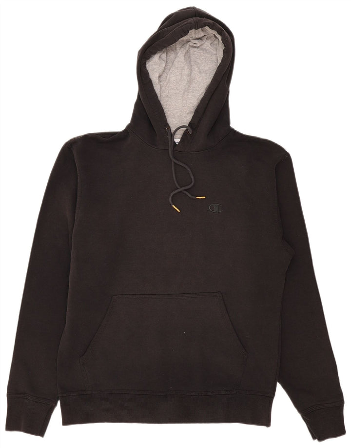 Champion Sudadera con capucha para hombre Jersey mediano de algodón negro