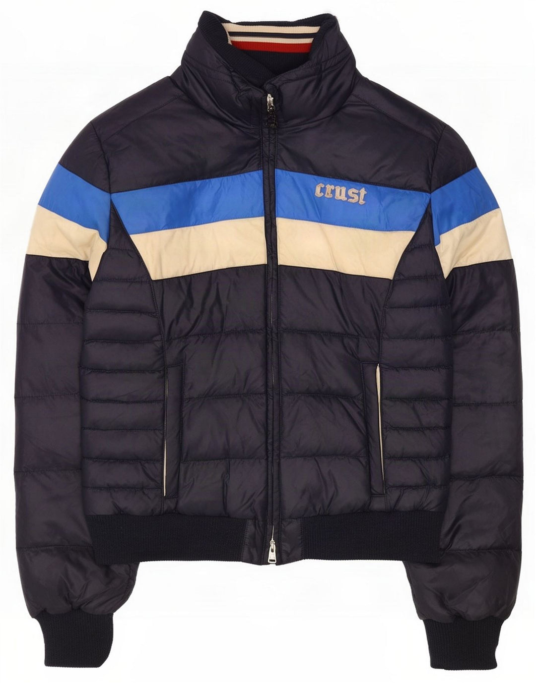 Crust Chaqueta acolchada para hombre ES 38 Mediana Azul marino Colorblock Poliamida