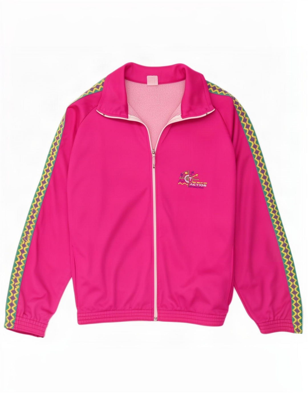 Vintage hombres gráfico chándal top chaqueta pequeña rosa geométrica