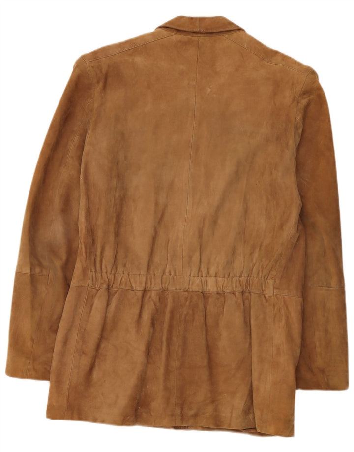 Chaqueta de ante vintage para hombre IT 48 cuero marrón medio